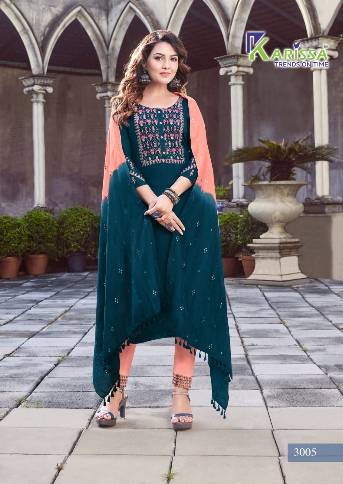 Karissa Bombay Beauty 3  Festive Wear Wholesale Kurti With Bottom Dupatta Collection
